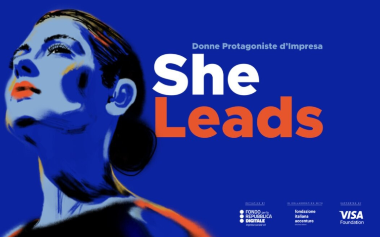 “SheLeads: Donne Protagoniste d’Impresa” è l’iniziativa promossa dal Fondo per la Repubblica Digitale Impresa Sociale in collaborazione con Fondazione Italiana Accenture ETS con il supporto di Visa Foundation dedicata alle donne imprenditrici e aspiranti tali